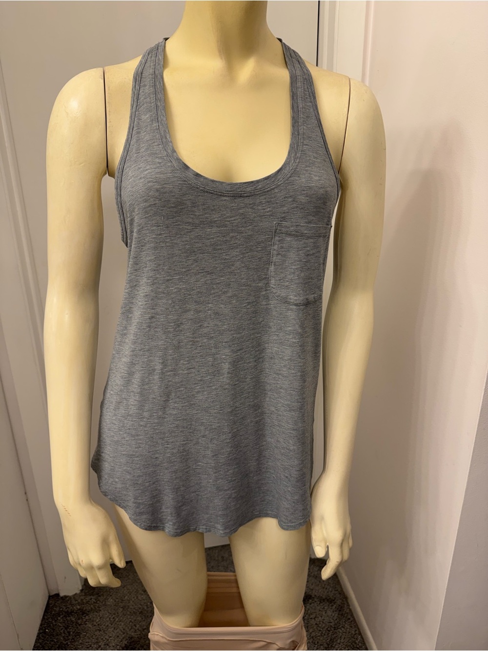 lululemon athletica Heather Grey Scoop Neck Racerback Tank